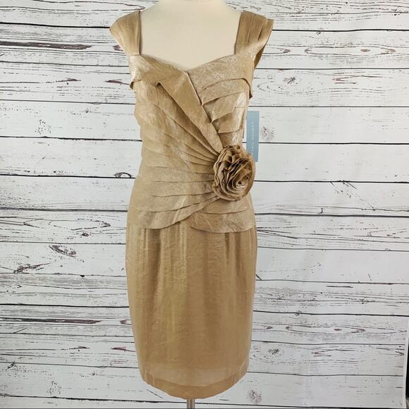 London times gold shimmer dress NWT 6 - Picture 1 of 8